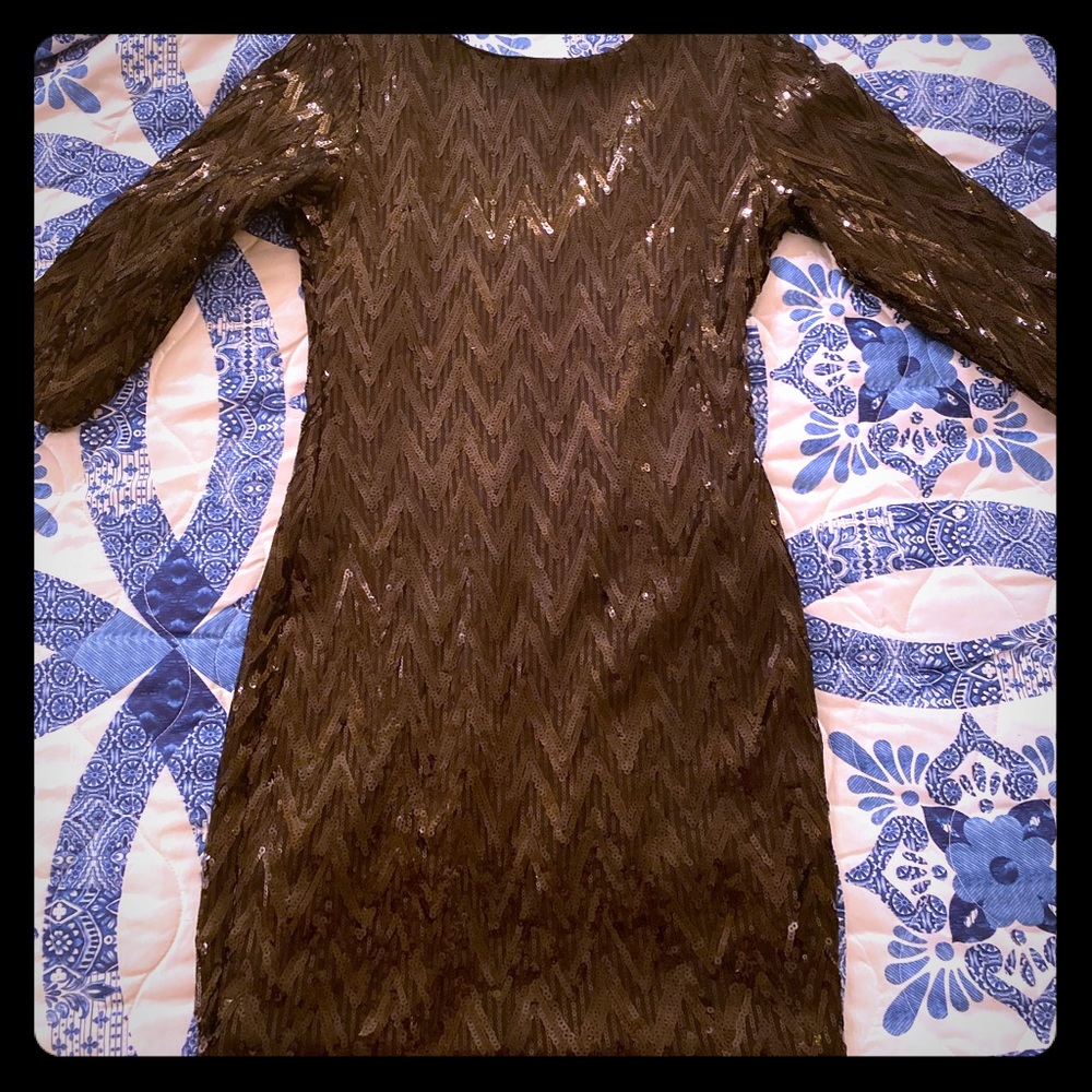 Black sequin cocktail dress